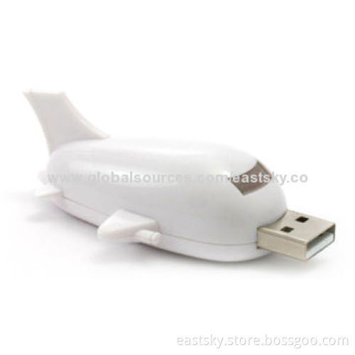 Promotional Airplane-shaped USB Flash Drives, 64MB to 32GB Memory Capacity/Windows Drive